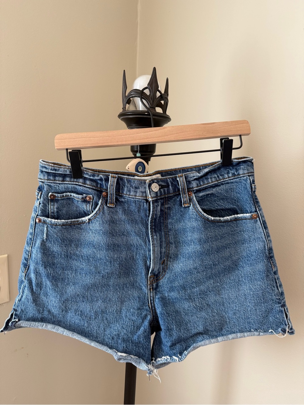 Abercrombie & Fitch Blue Vintage-Look Denim Cutoff Shorts